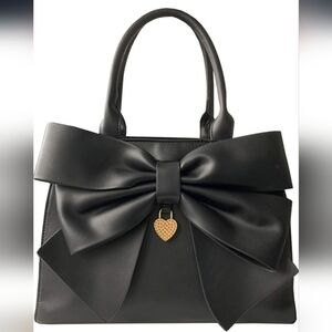 Elegant Black Bow Handbag